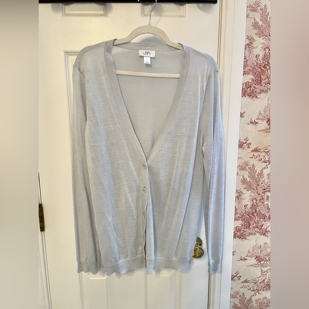LOFT Bluish gray cardigan